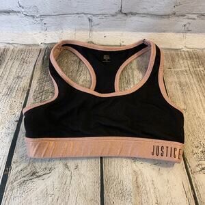 JUSTICE ACTIVE Girl’s Black/Pink Sports Bra / Size: 28